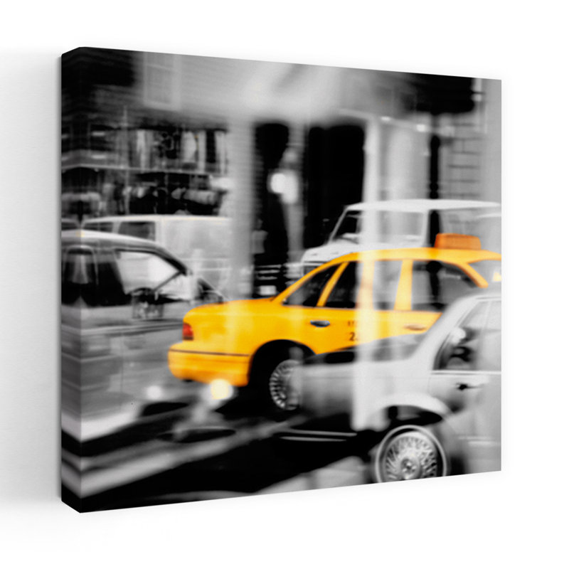 Art contemporain abstrait jaune, H 18 po x l 18 po