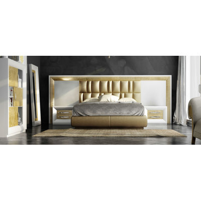 London Vegan Leather Panel Bed