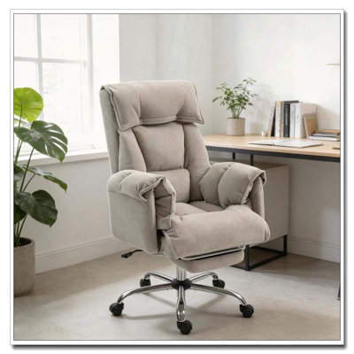 High Back Reclining Office Desk Chair With Rolling Wheels And Robust Base