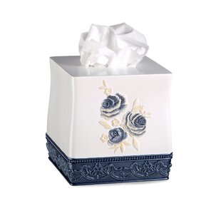 Faux Leather Tissue Box Cover – Light Blue