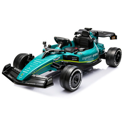 Licensed by Aston Martin 24V Electric Go Kart for Kids, Drift Kart 4x100W Motors, EVA Wheels, Ride on Toy with Music Function,Parental Remote Control, Rechargeable Battery Powered Electric Toy, 3 Speeds,for Kids Aged 2-5, Green