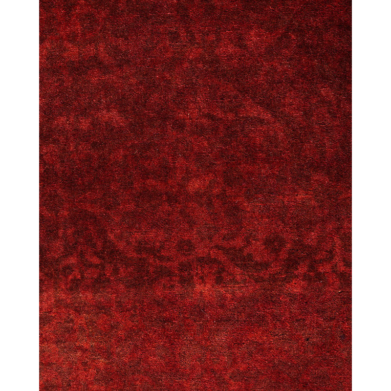 Tapis unique noué à la main Fine Vibrance - rose, 9 pi 4 po x 11 pi 10 po