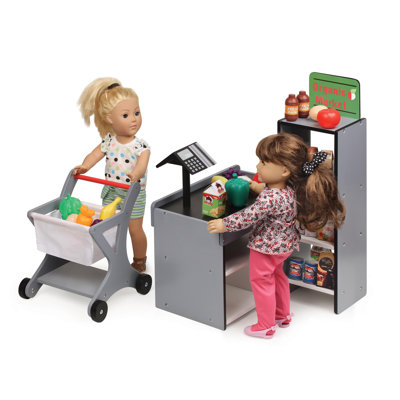 Fresh Market Doll Playset with Shopping Cart and Accessories