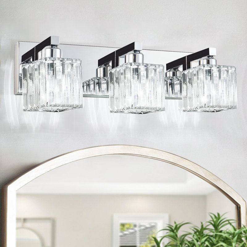 Éclairage pour meuble-lavabo à intensité variable Paislyn, 3, Chrome