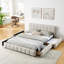 Lit plateforme tapissier avec tiroirs Chenille-726165996
