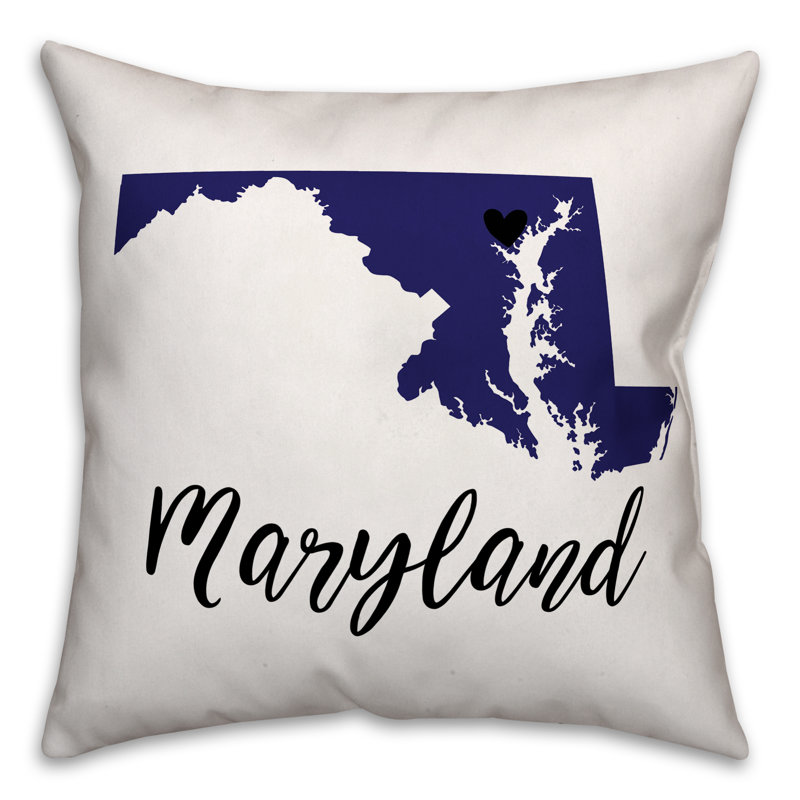 Coussin de la fierté maryland, 18 po x 18 po