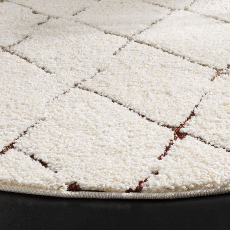 Copenhagen Shag Performance Geometric Rug, Round 6'7"