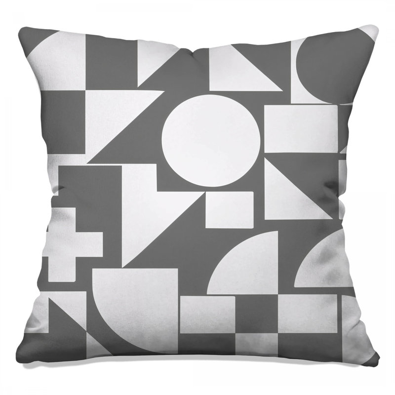 Coussins décoratifs gris à motif géométrique, 18 x 18 inches