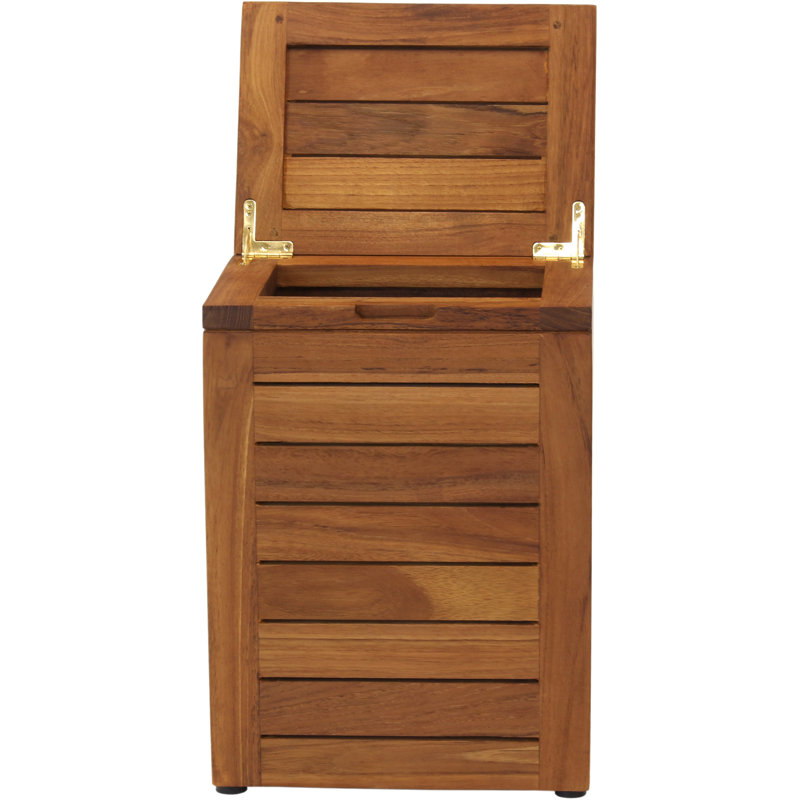 Spa Solid Wood Manual Lift Waste Basket