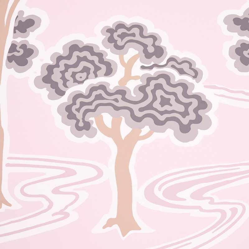 Tree River Wallpaper, Blush