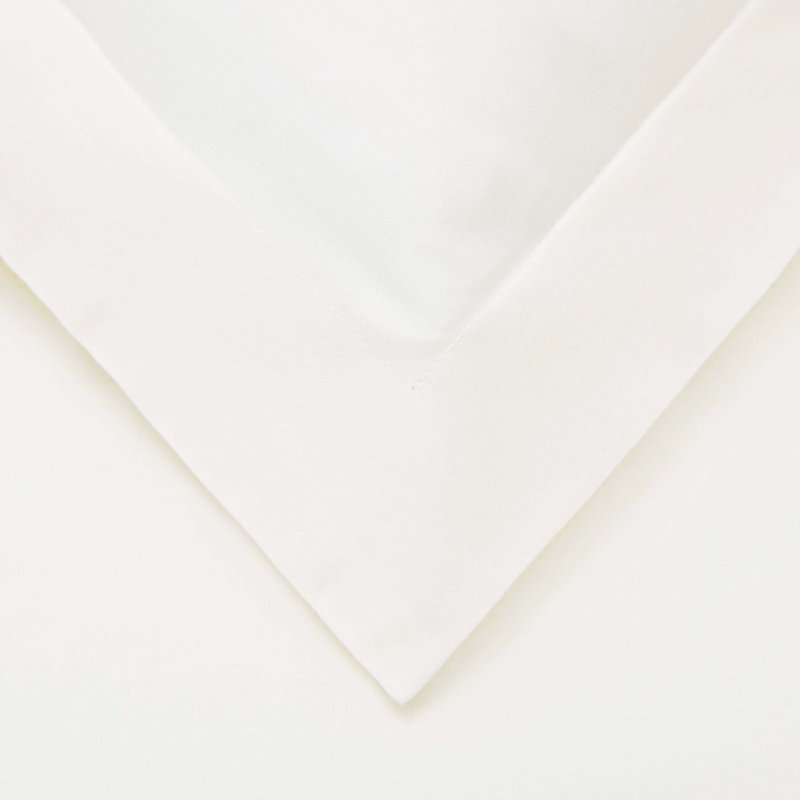 Cotton Blend Sateen Duvet Cover, Full/Queen Duvet Cover + 2 Standard Shams, Ivory