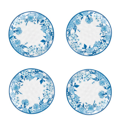 10 assiettes à hors-d'œuvre Strawberry Street Bella, motif floral bleu