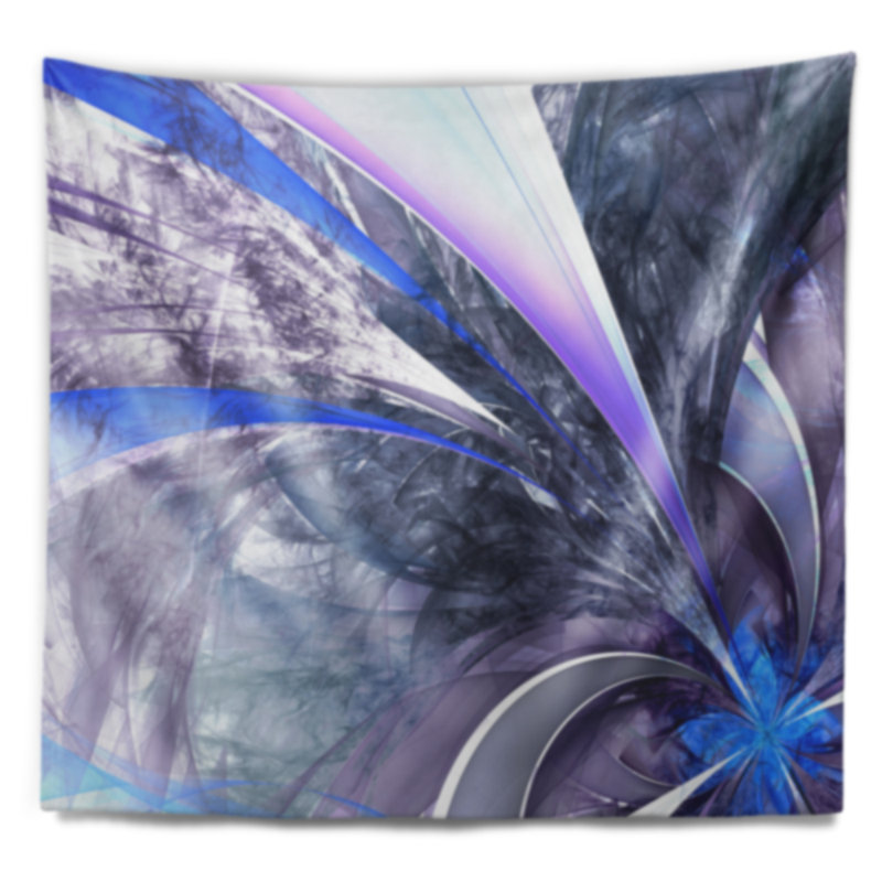 Tapisserie de fleurs à motif floral fractal, H 32 po x l 39 po