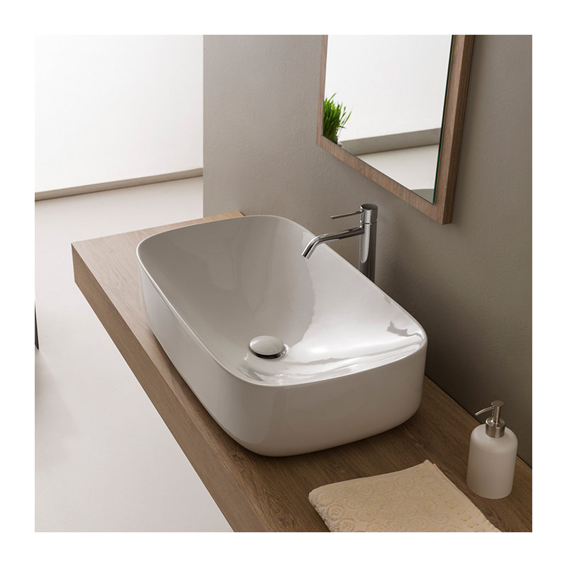 Scarabeo By Nameeks Moon 16.5'' White Ceramic Oval Bathroom Sink