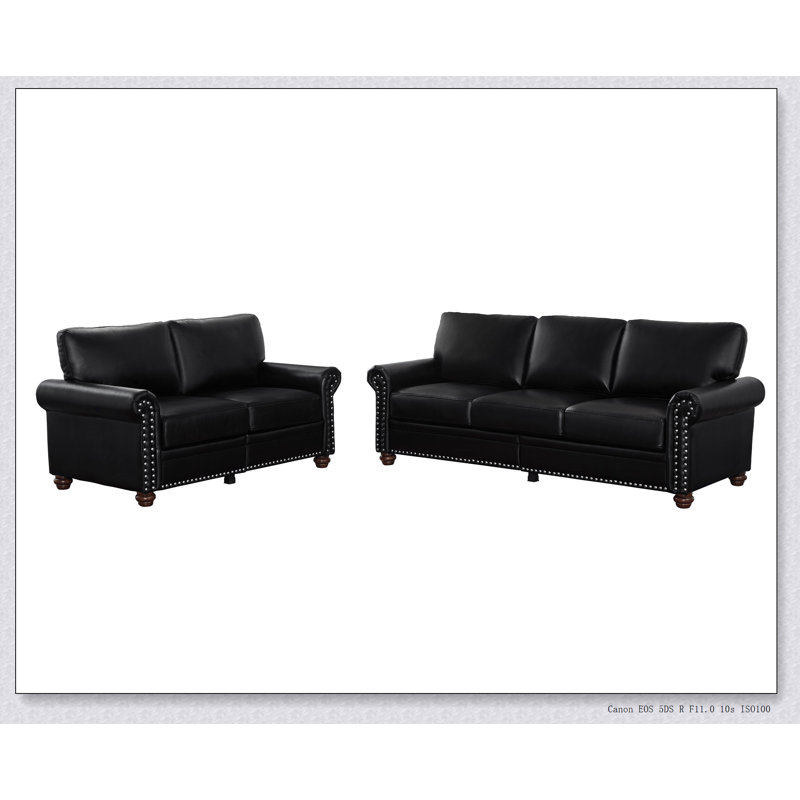 Ensemble de salon avec canapé de rangement, Noir