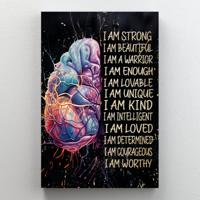 Colorful Brain On Green Background - I Am Strong, No Style