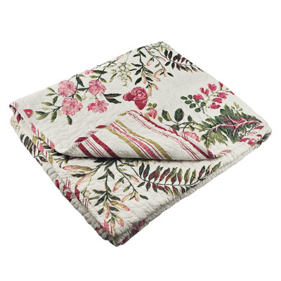Butterflies Reversible Quilted 100% Cotton Throw