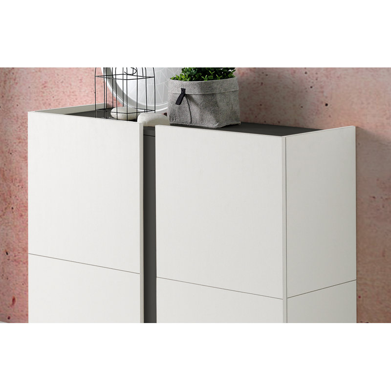18 Pair Shoe Storage Cabinet, White-graphite