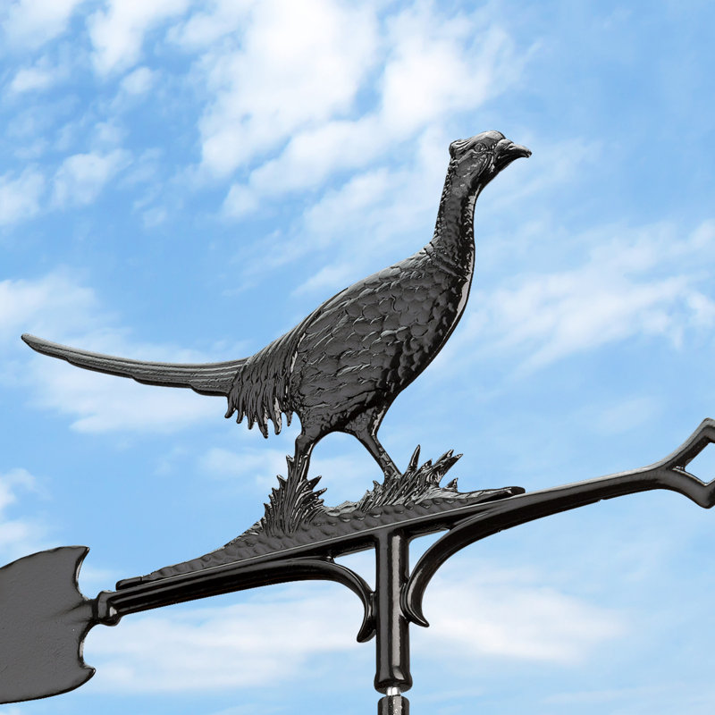 Rooftop 30" Pheasant Weathervane, Black