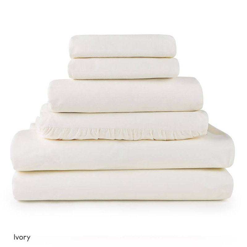 Riketa Cotton Blend Standard Flat Sheet, Ivory