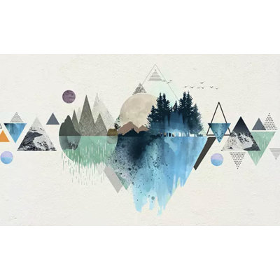 Murale paysage géométrique à motif géométrique Crosslake