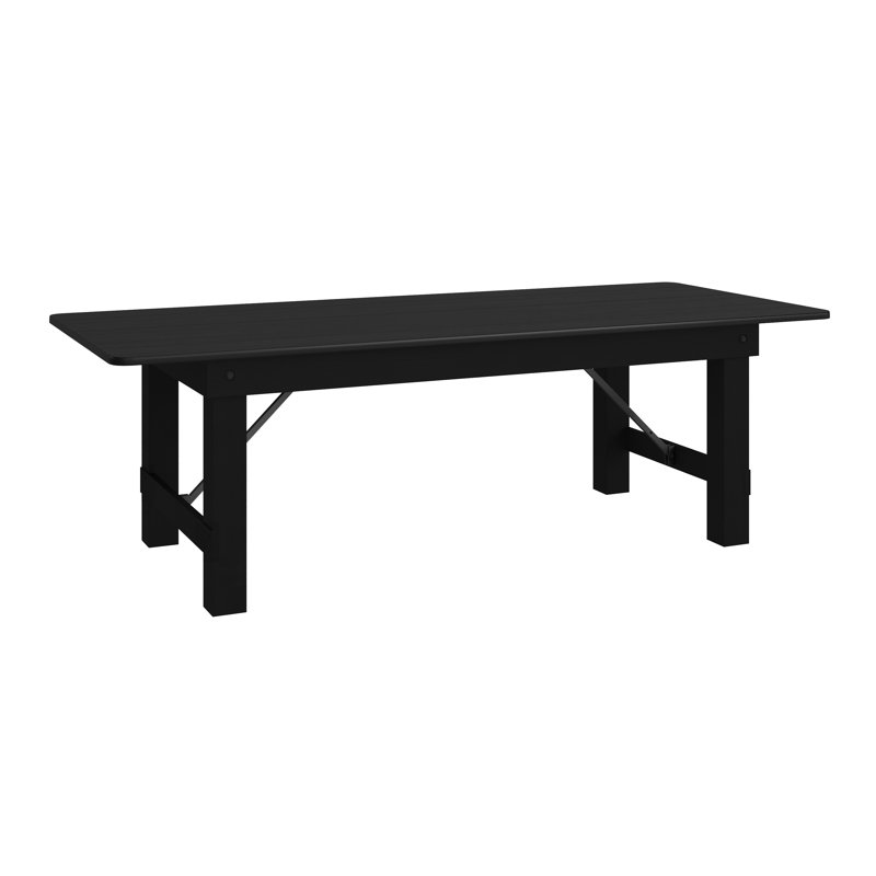 Table de salle à manger Dejon, H 30 po x L 96 po x l 40 po, Noir, noir, noir, noir