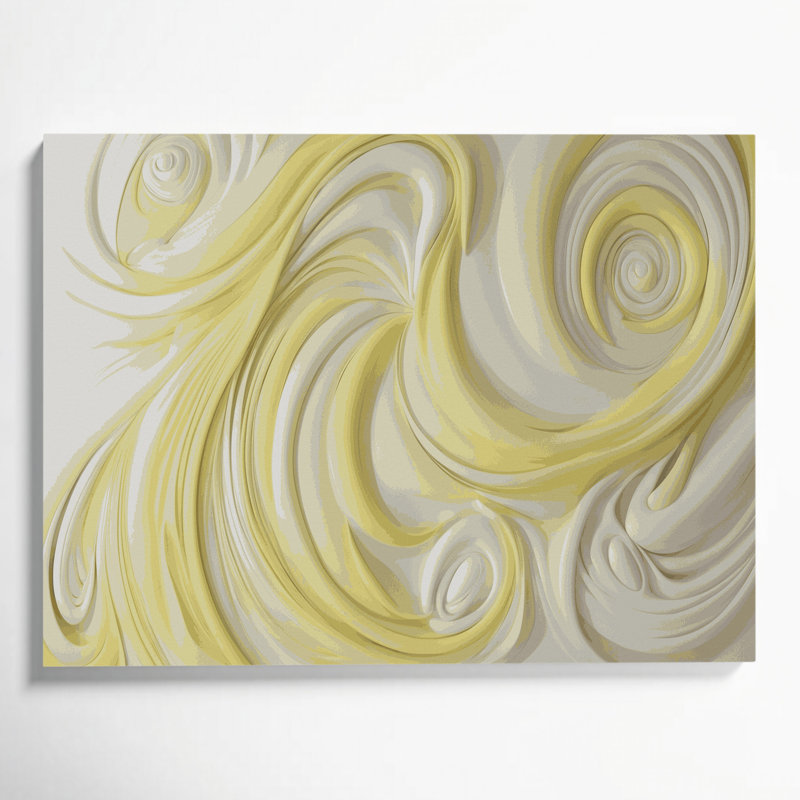 Biomorphic Abstraction 45 Beige Canvas Wall Art, 12" H x 18" W