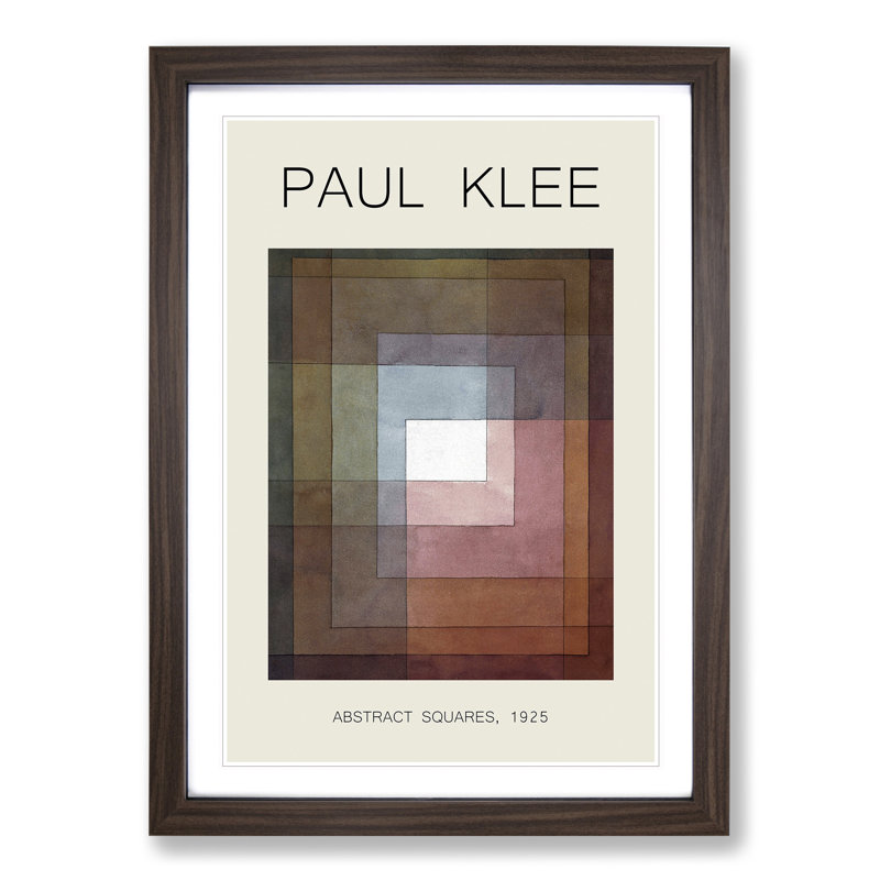 Watercolour Squares by Paul Klee - Picture Frame Art Prints, 65cm H x 48cm W x 2cm D, Walnut Framed
