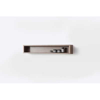 Natural Wood Wall-Mounted Bathroom Shelves