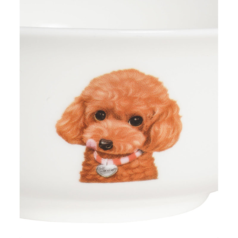 Bol en porcelaine - Caniche (rouge)