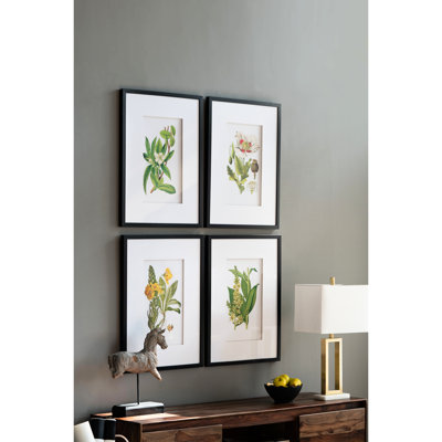 De 4 œuvres d'art murales de fleurs botaniques, 20 po x 28 po, décor de maison pour différentes pièces, style classique, thème nature 4 ornements, 20 par 28 pouces, décoration dans différents espaces, élégance, aspect naturel