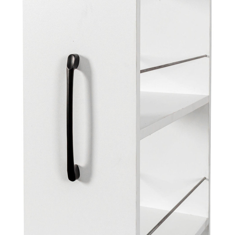 Chariot de rangement rétractable 7,87 po à 7 niveaux avec roulettes et poignée pour petits espaces de cuisine, blanc