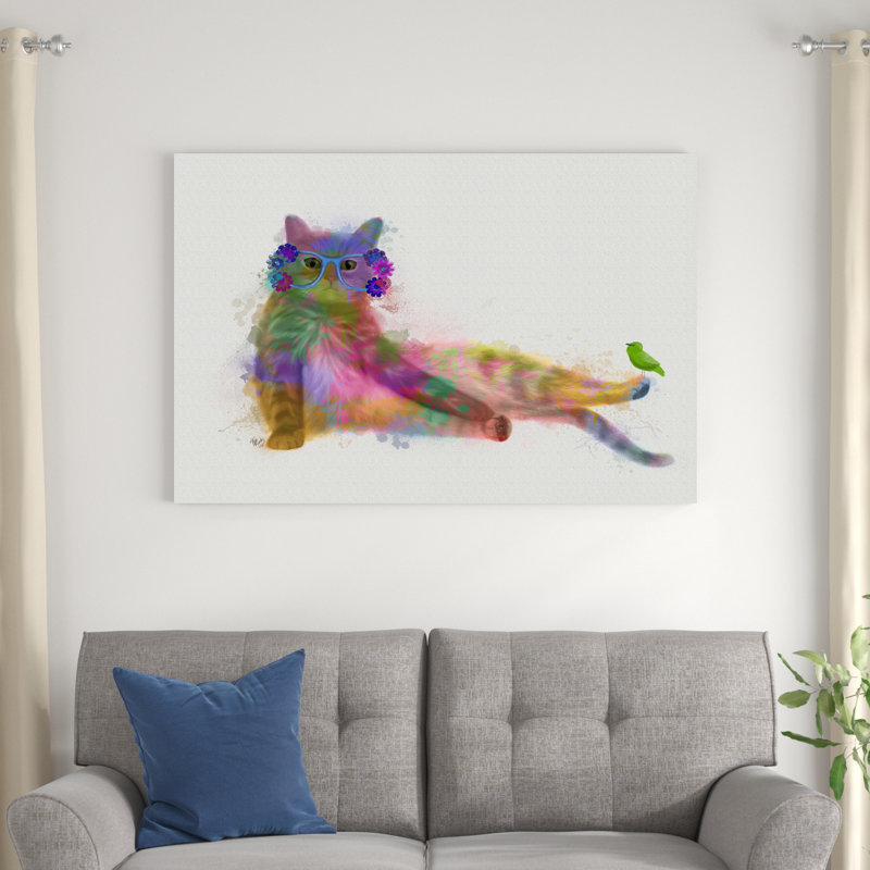 Chat arc-en-ciel Splash 10, H 32 po x l 48 po x P 1 po
