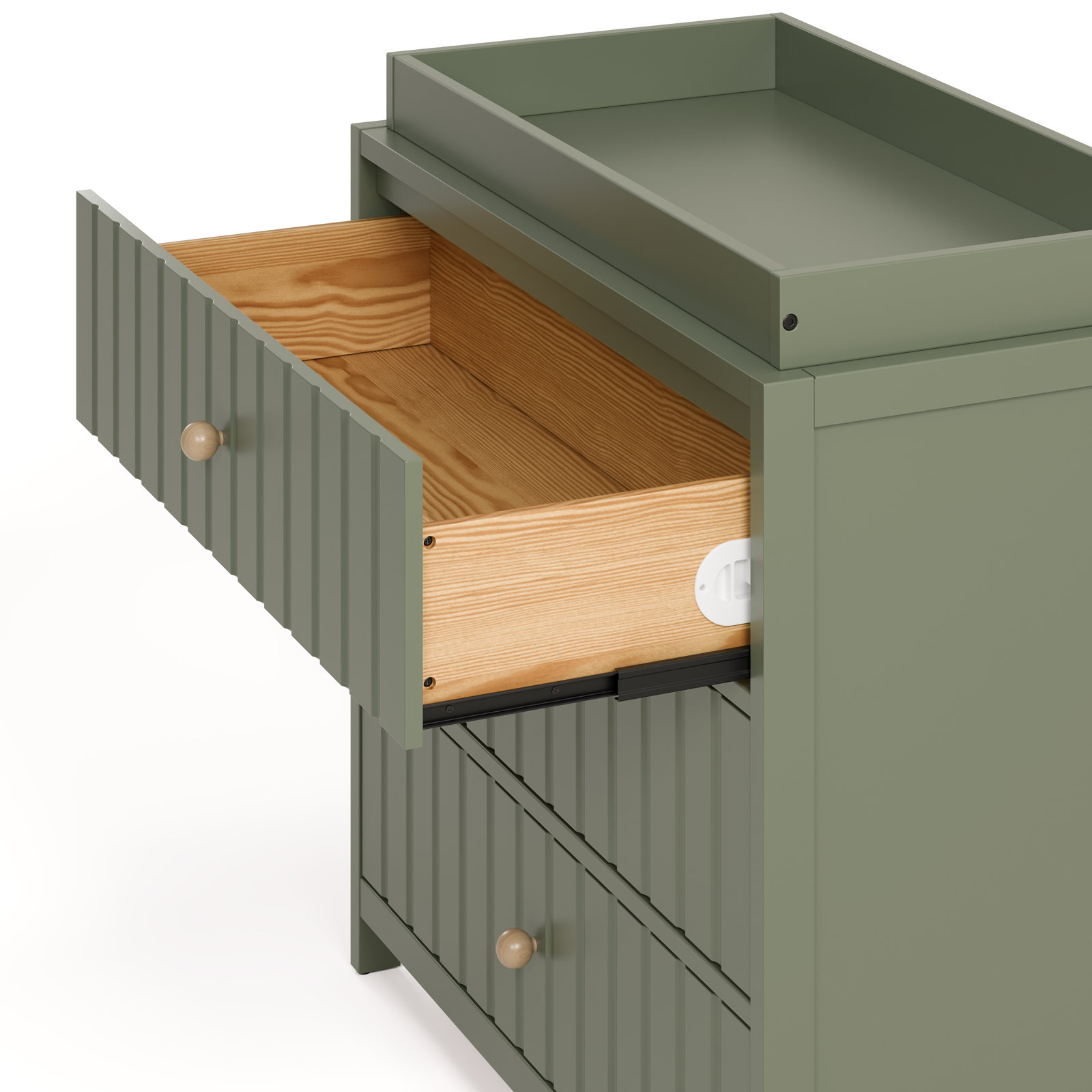 Graco Teddi 3-Drawer Changing Table Dresser, Olive
