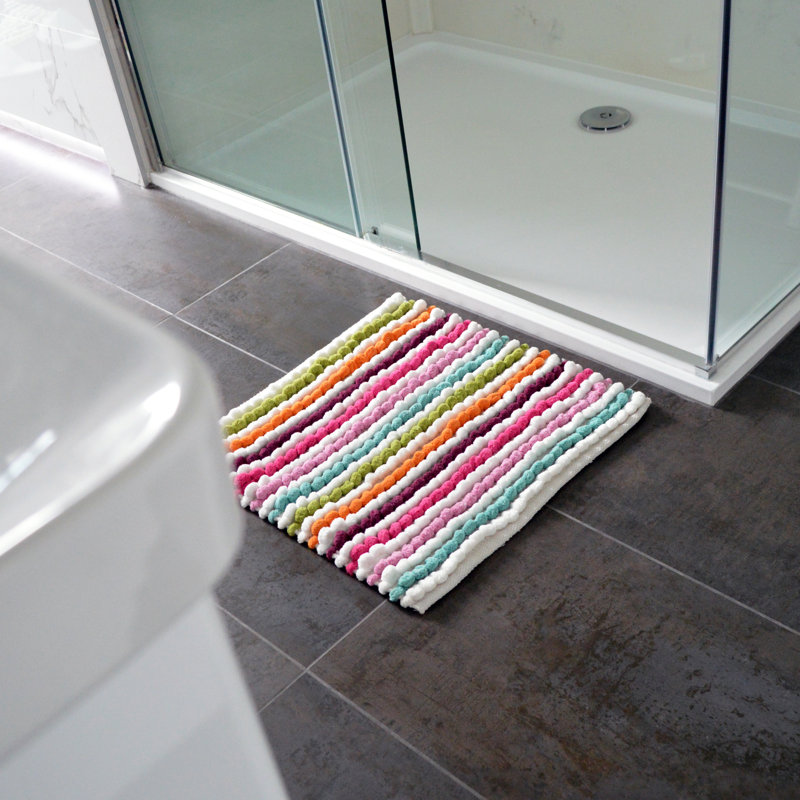 Kupar Chunky Bobble Square Bath Mat, Multi Bright