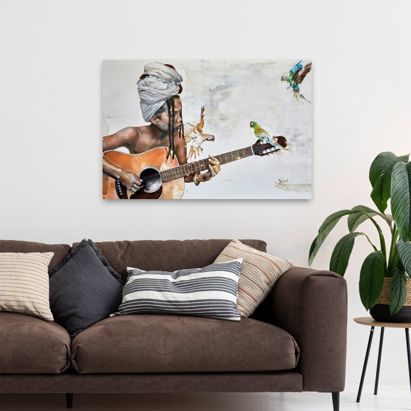 Dujour - Art musical d'oiseaux figuratifs, H 32 po x l 48 po