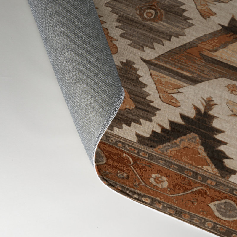 Tapis d'intérieur et d'extérieur brun Persian, Rectangle 9 pi x 12 pi