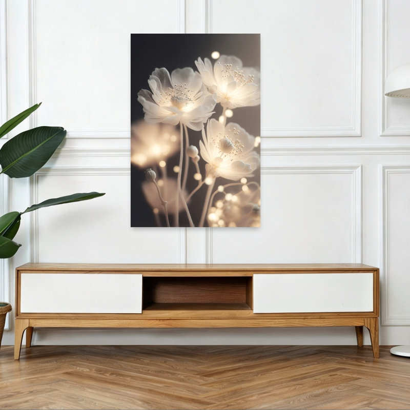 Affiche murale moderne Pétales de fleurs, H 48 po x l 32 po