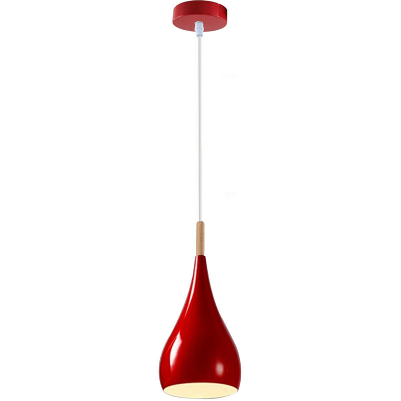Rasen 1 -Light Single Teardrop Pendant, Red