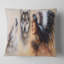 Coussin Indian Warrior avec deux loups