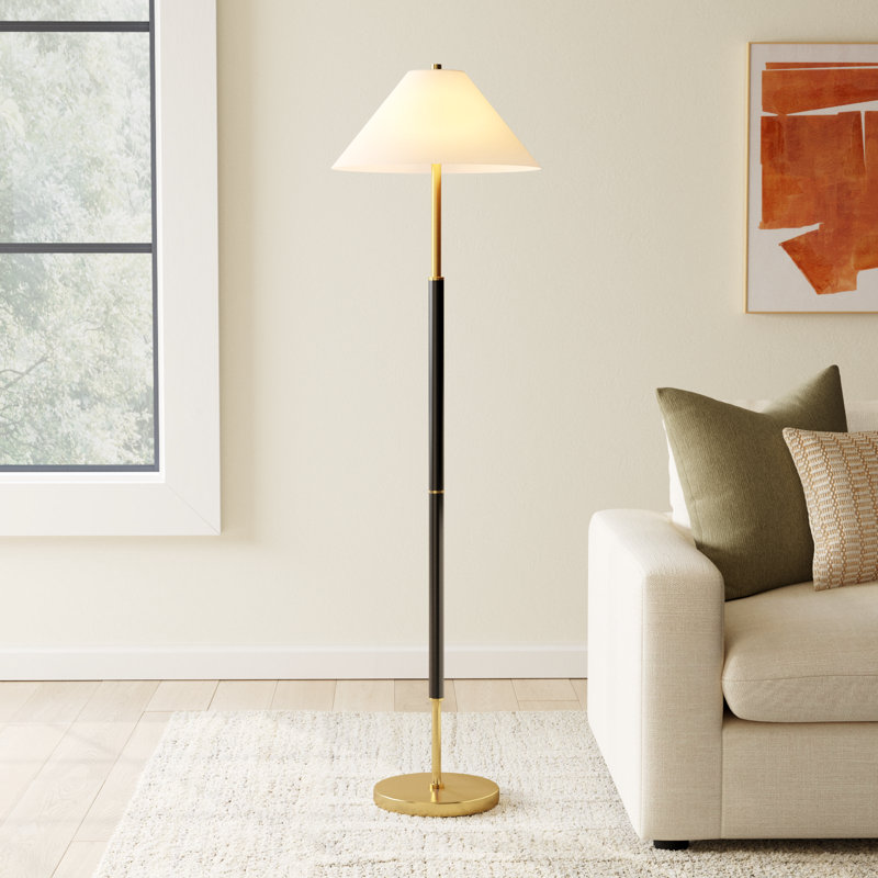 Vino 61.5'' Traditional Floor Lamp, Matte Black/Brass