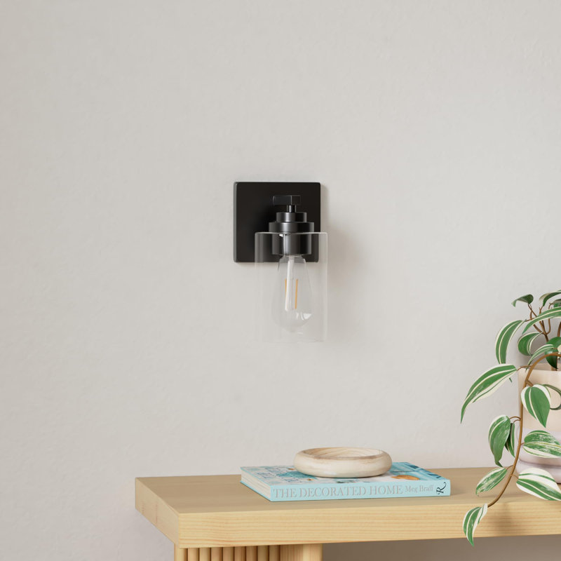 Ensemble de 2 appliques murales pour salle de bain, luminaires de meuble-lavabo modernes, lanternes murales noires mates