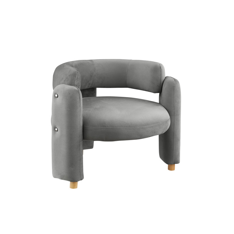Chaise d'appoint en tissu gris pour une expérience de salon confortable avec une conception ergonomique à long terme