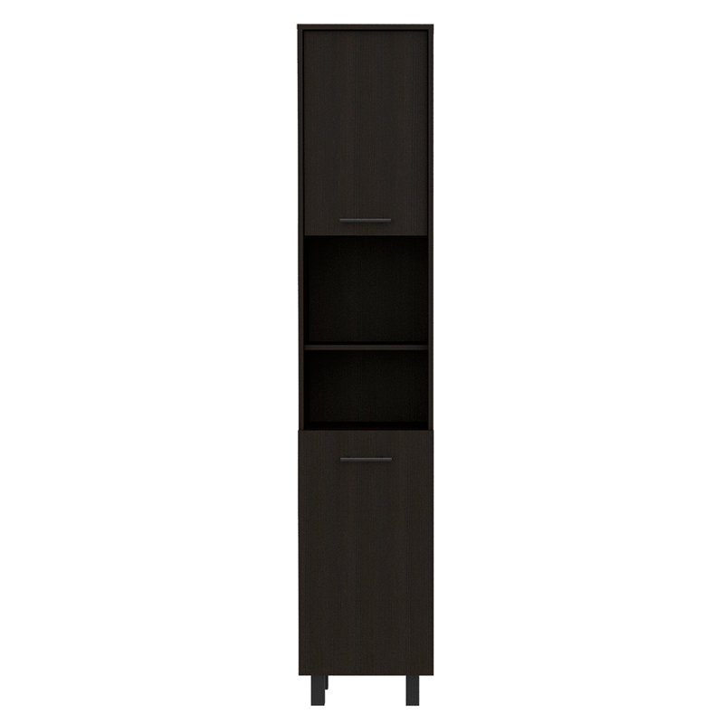 Garde-manger rectangulaire à 2 tablettes Wengue, Noir