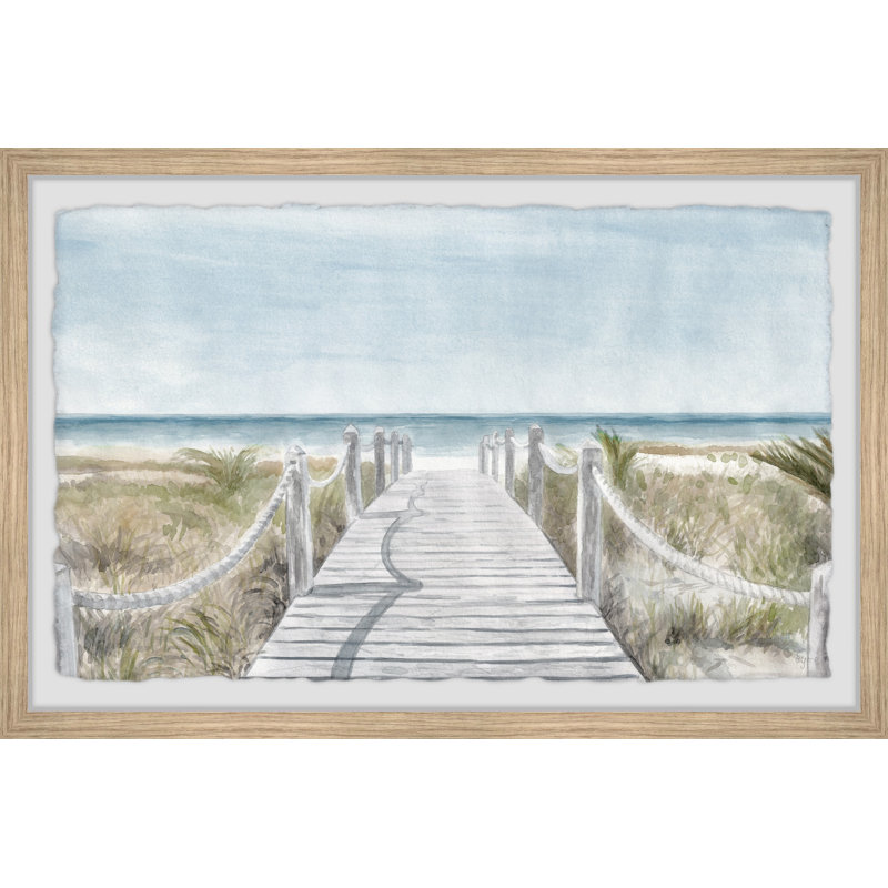«Roped Path» par Eyre Tarney - peinture encadrée, H 24 po x l 36 po x P 1,5 po