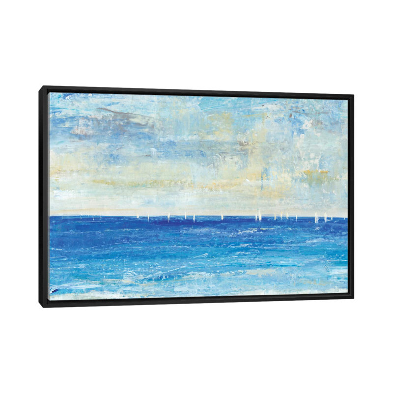 " A Perfect Day To Sail I " by Timothy O' Toole, 18" H x 26" W x 1.5" D, Black Framed Canvas, No Matte