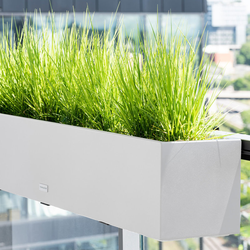 Block Series Railing Window Box Planter, Black