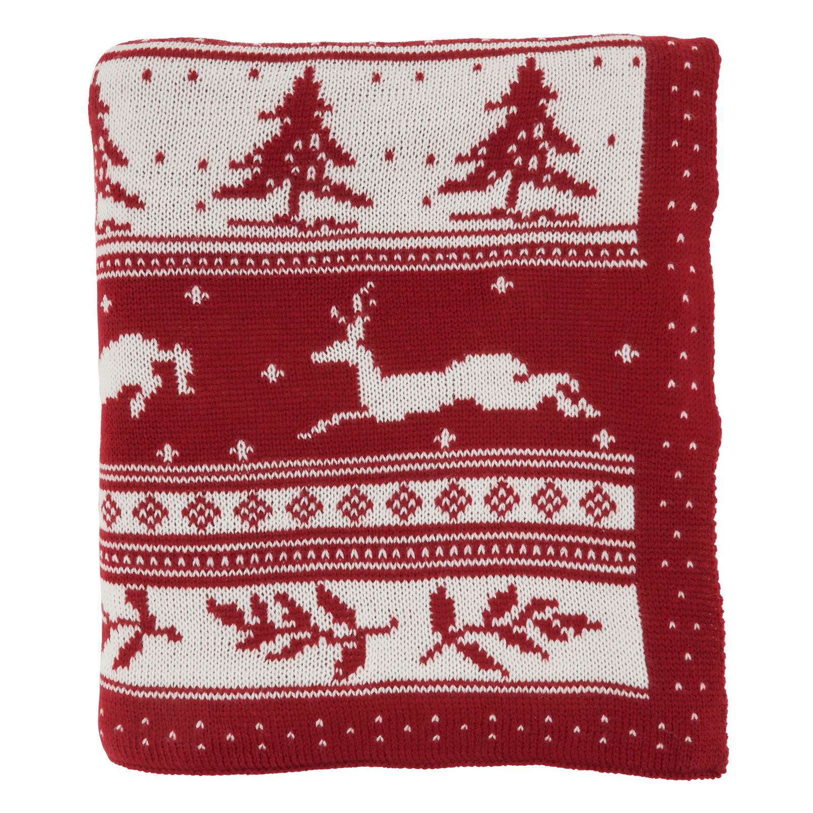 Max Knit Throw Blanket, Prancing Reindeer