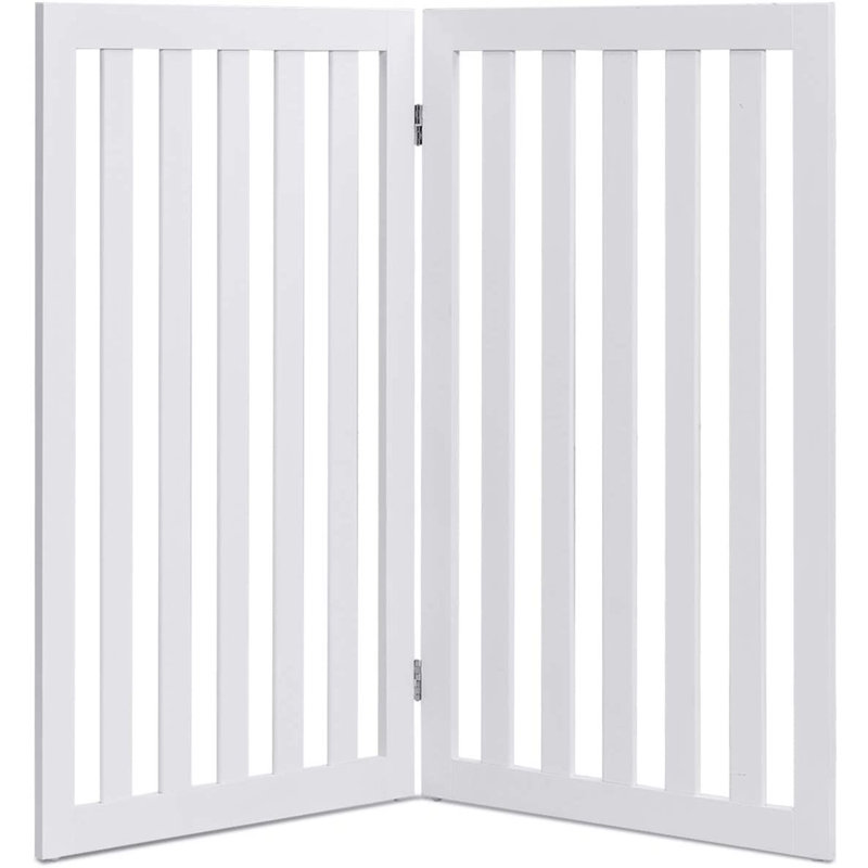 Tolar Wood Free Standing Pet Gate, White, 89cm H x 101cm W x 1.5cm D