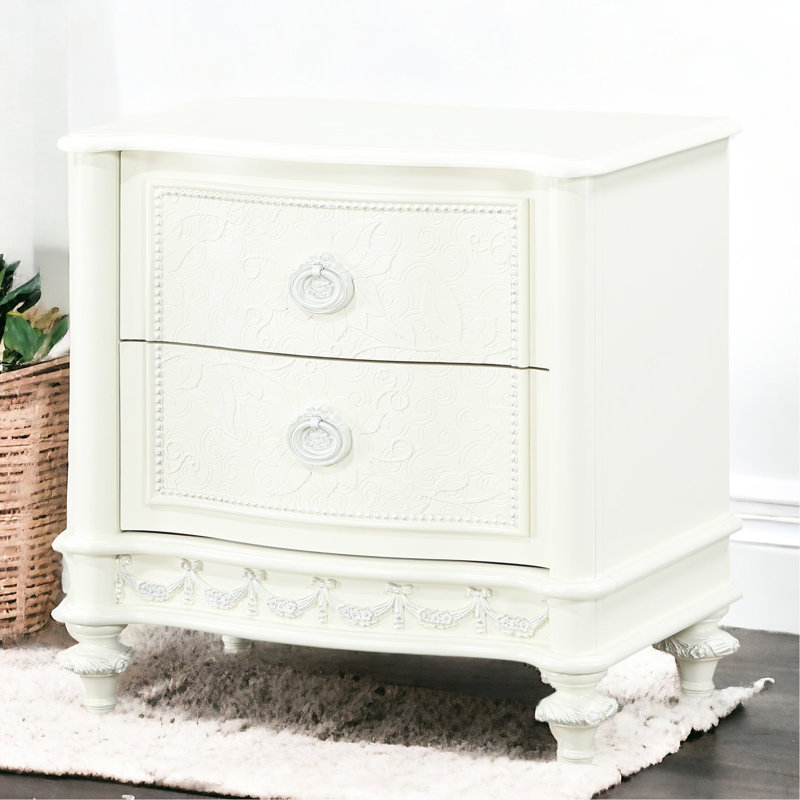2 tables de chevet pour la chambre à coucher - meubles 2 tiroirs et touche romantique